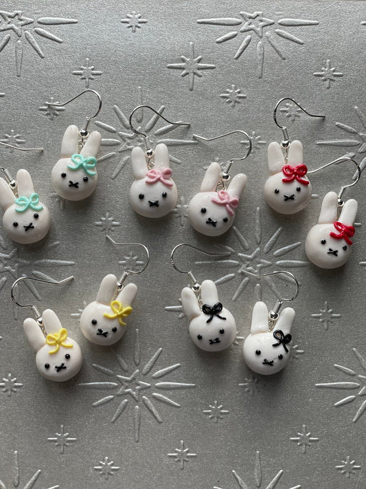 Miffy Bow Earrings | Clip Ons Available
