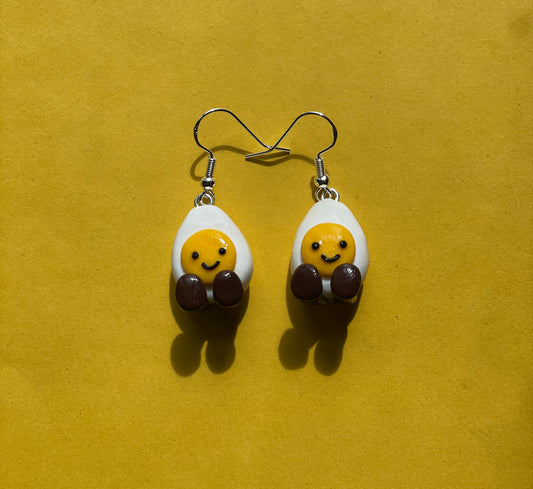 Jelly Inspired Boiled Egg Earrings | Clip Ons Available