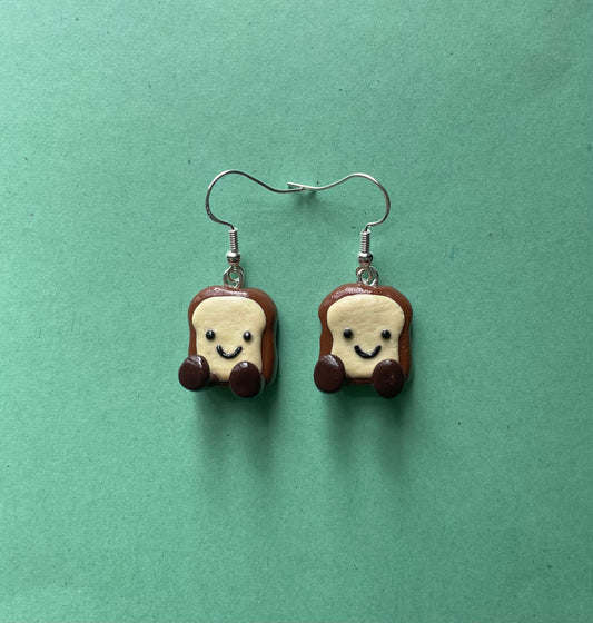 Jelly Inspired Toast Earrings | Clip Ons Available