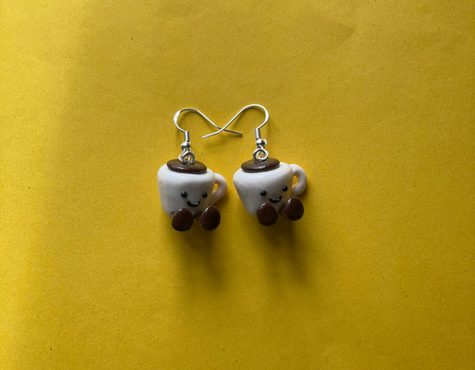 Jelly Inspired Espresso Cup Earrings | Clip Ons Available