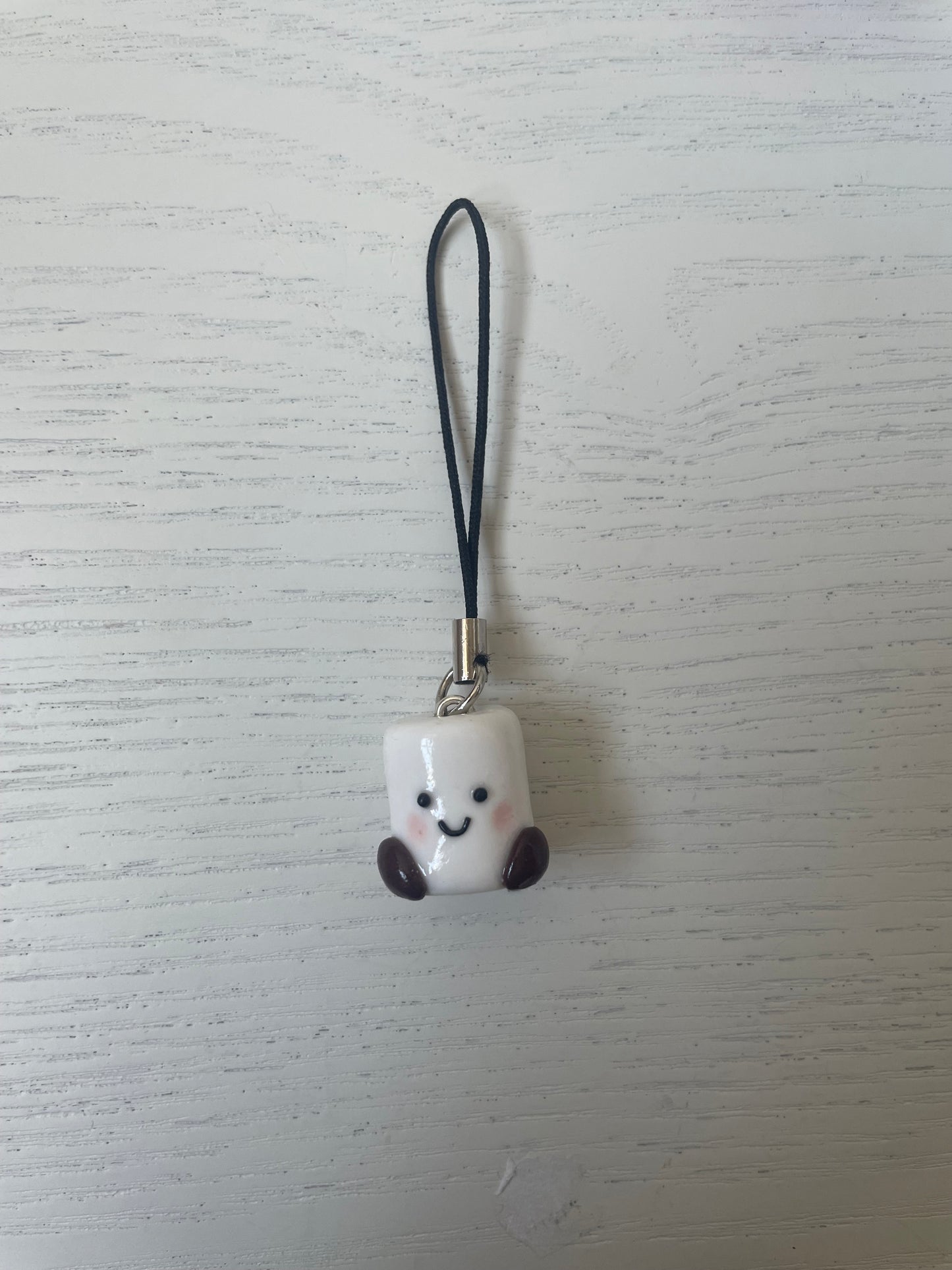 Jelly Inspired Pink and White Marshmallow Keyring