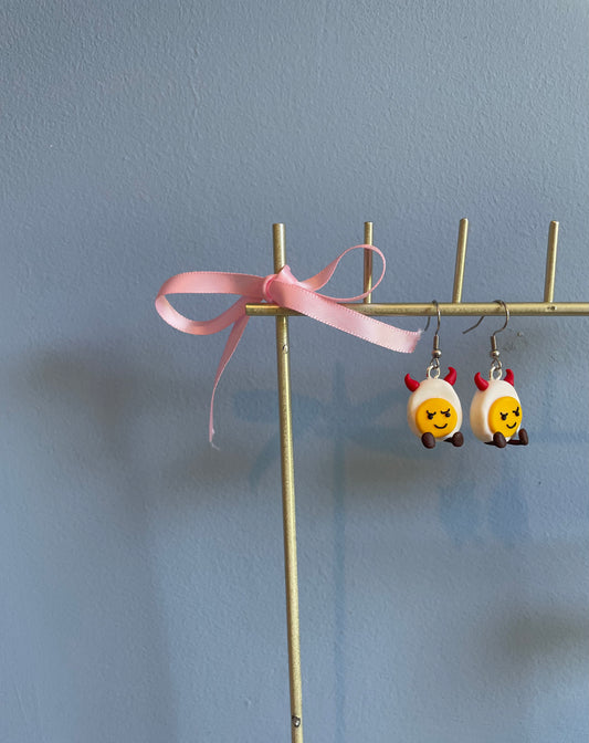 Jellycat Inspired Amusesables Deviled Egg Earrings | Clip Ons Available