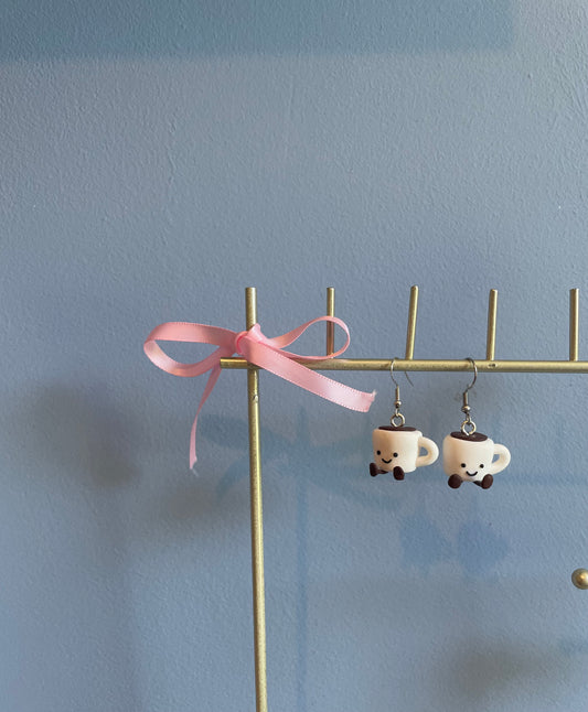 Jellycat Inspired Amuseables Espresso Cup Earrings | Clip Ons Available