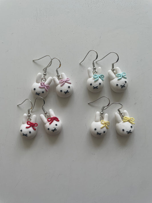 Coquette One Bow Miffy Earrings | Clip Ons Available