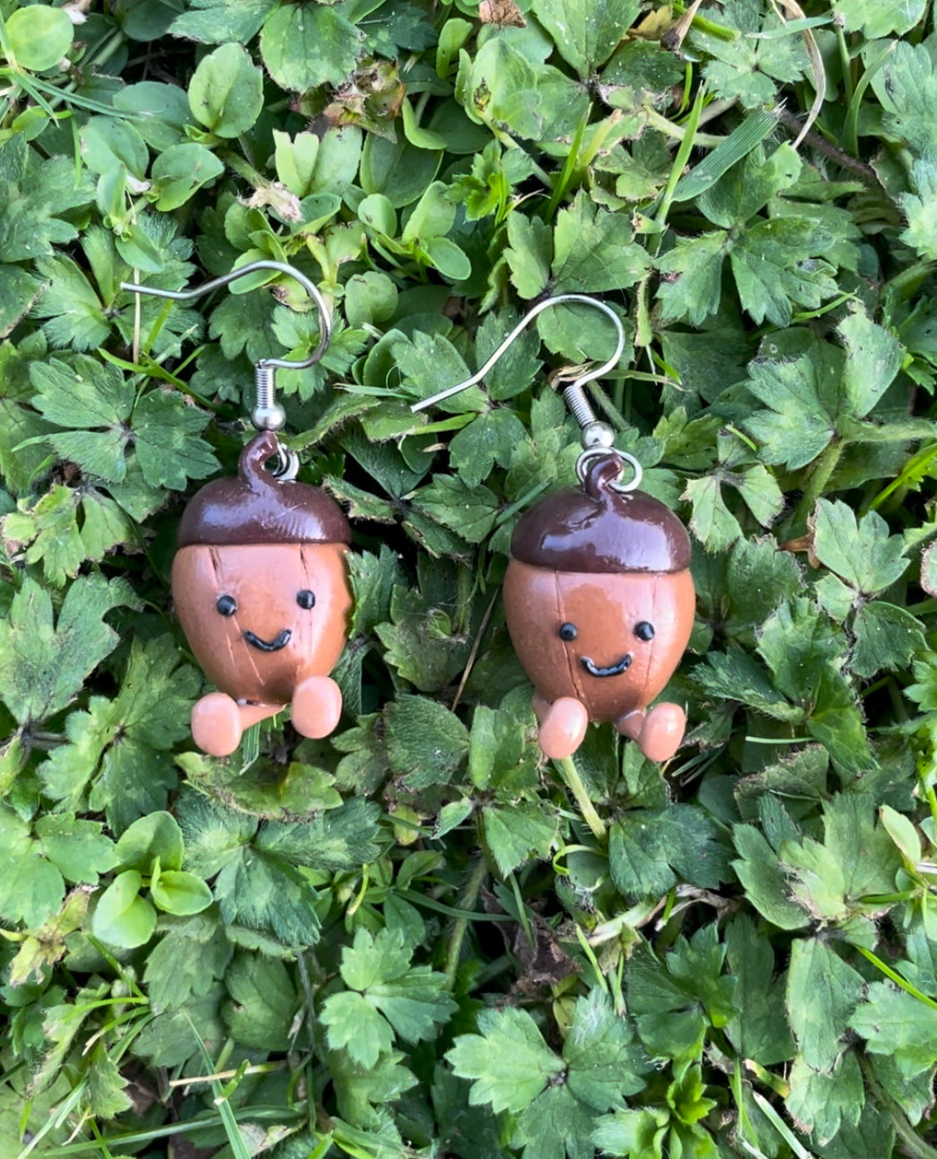 Jellycat Inspired Acorn Amuseables Earrings | Clip Ons Available