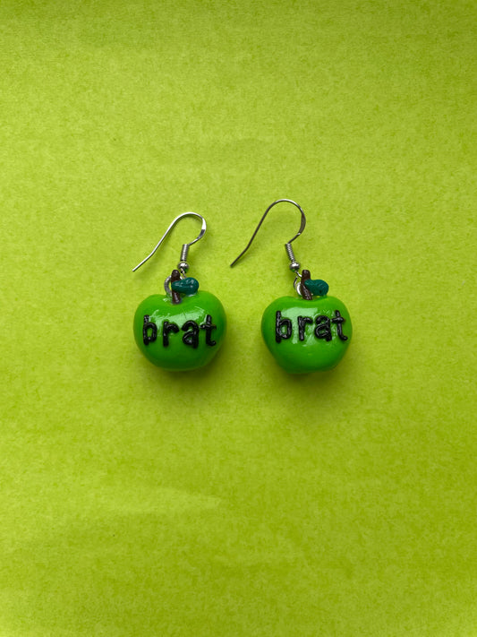 Brat Apple Earrings Charli XCX Inspired