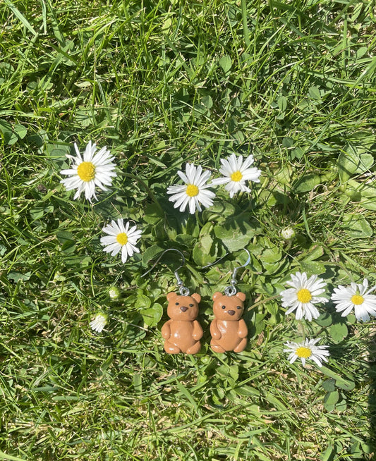 Jellycat Inspired Amusesables Bartholomew Bear Earrings | Clip Ons Available