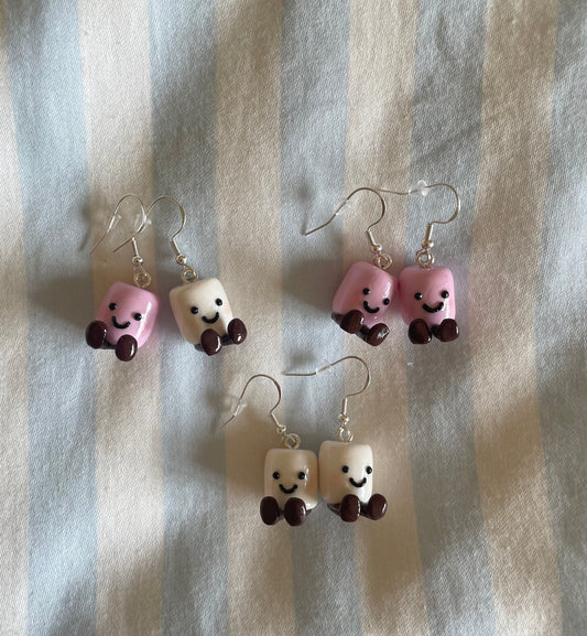 Jellycat Inspired Marshmallow Amuseables Earrings | Clip Ons Available