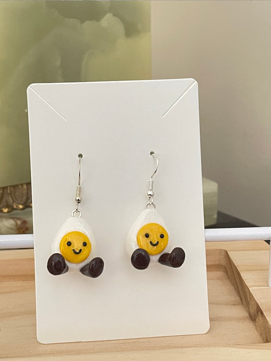 Jelly Inspired Boiled Egg Earrings | Clip Ons Available
