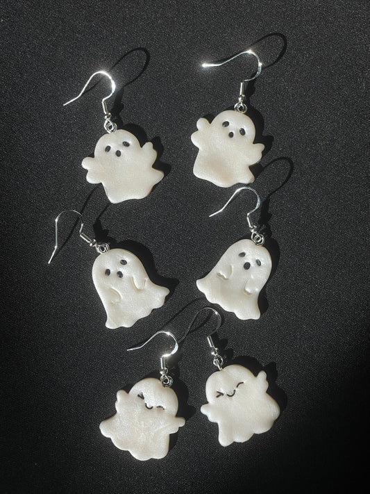 Halloween Spooky Ghost Dangle Earrings | Clip-Ons Available